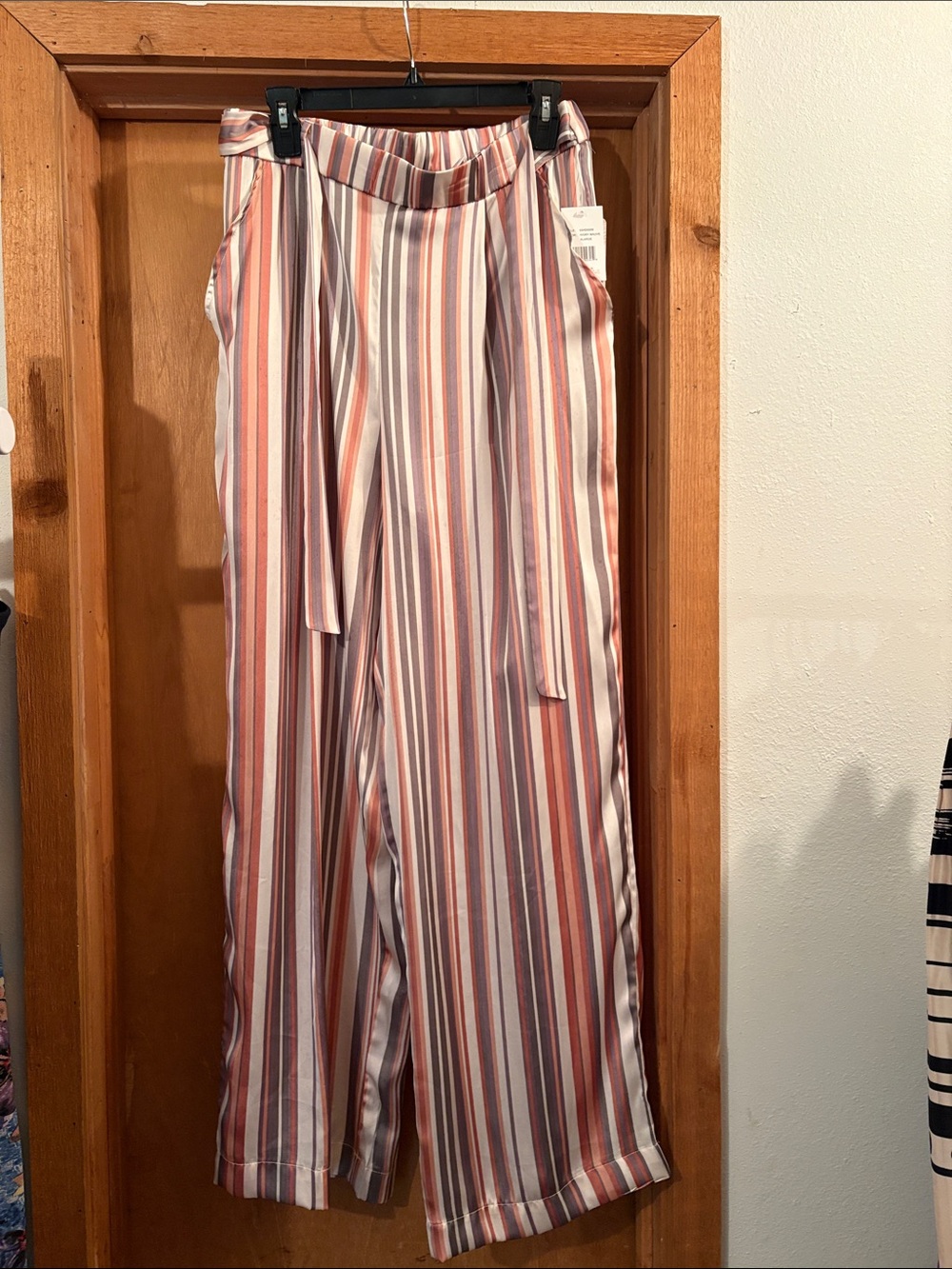 Soulmates Striped Wide Leg Pants in White, Pink, Blue
